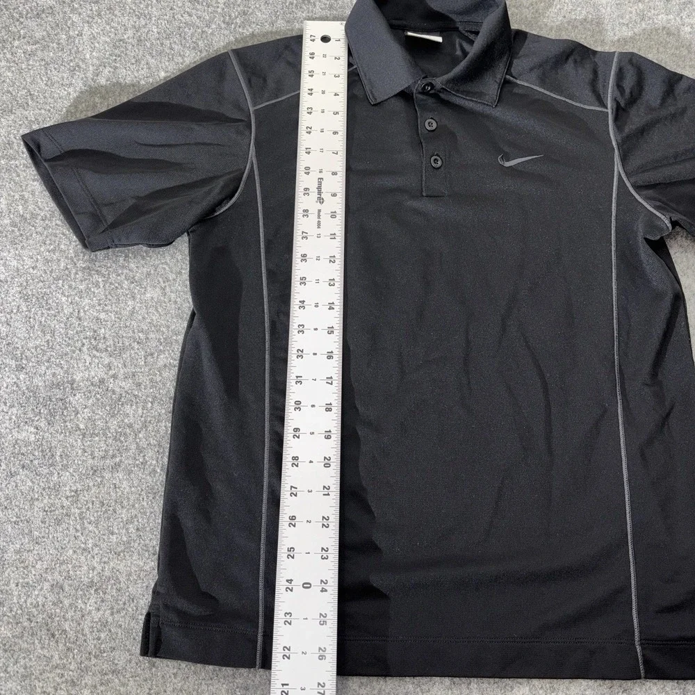 Nike Golf Polo Shirt Mens Small Black Dri Fit Short‎ Sleeve Athletic Performance